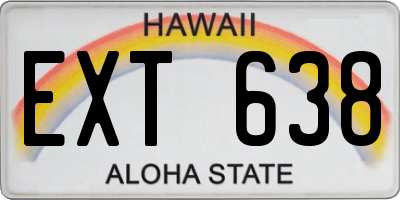 HI license plate EXT638