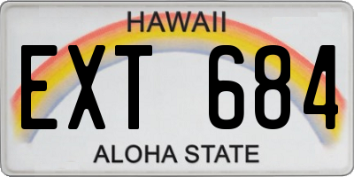 HI license plate EXT684