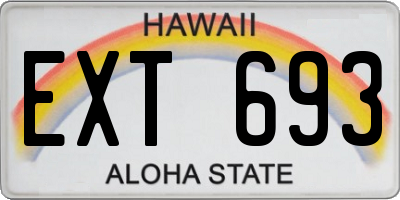 HI license plate EXT693