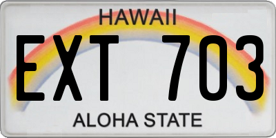 HI license plate EXT703