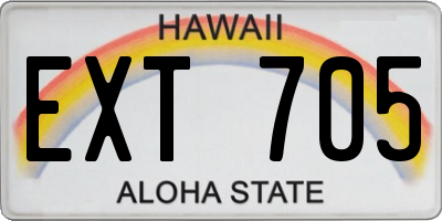 HI license plate EXT705