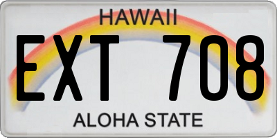 HI license plate EXT708