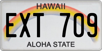 HI license plate EXT709
