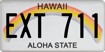 HI license plate EXT711