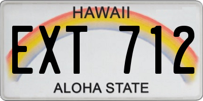 HI license plate EXT712