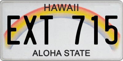 HI license plate EXT715