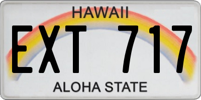 HI license plate EXT717