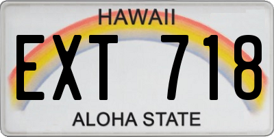 HI license plate EXT718