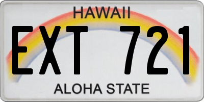 HI license plate EXT721