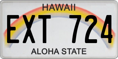 HI license plate EXT724
