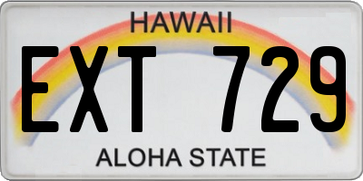 HI license plate EXT729