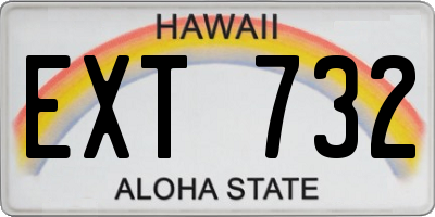 HI license plate EXT732