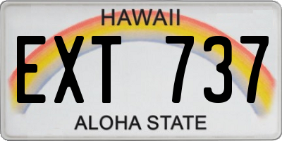 HI license plate EXT737