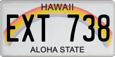 HI license plate EXT738