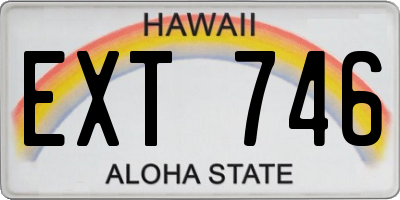 HI license plate EXT746