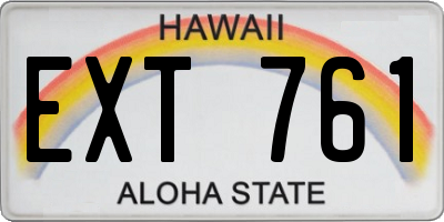 HI license plate EXT761
