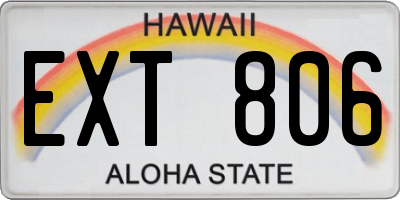 HI license plate EXT806