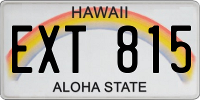 HI license plate EXT815