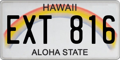 HI license plate EXT816