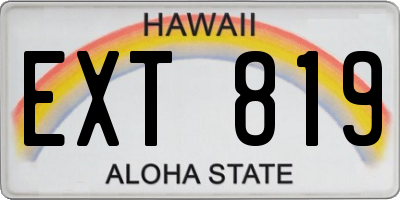 HI license plate EXT819