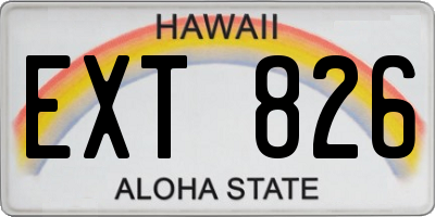 HI license plate EXT826