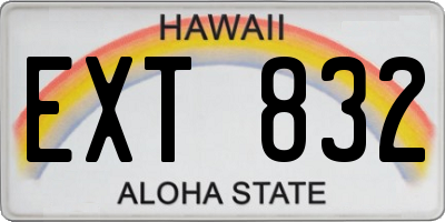 HI license plate EXT832