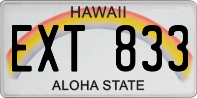 HI license plate EXT833