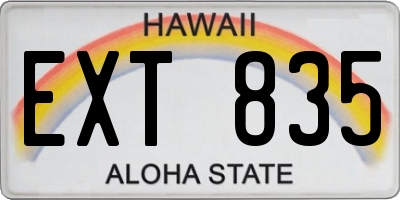 HI license plate EXT835