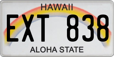 HI license plate EXT838