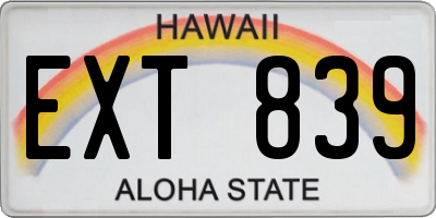HI license plate EXT839