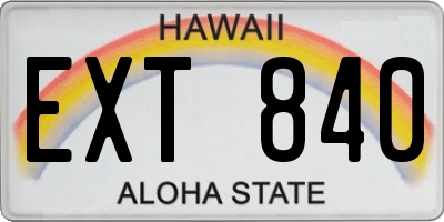 HI license plate EXT840