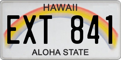 HI license plate EXT841