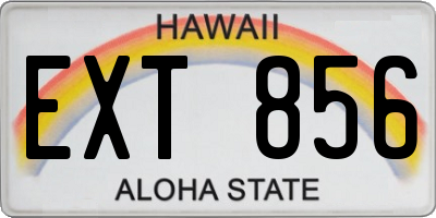 HI license plate EXT856