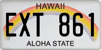 HI license plate EXT861