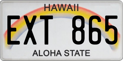HI license plate EXT865
