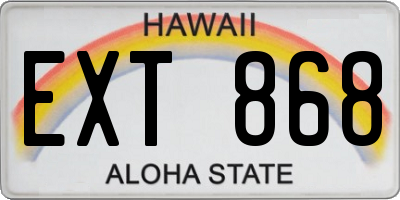 HI license plate EXT868