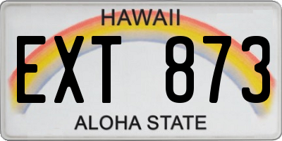 HI license plate EXT873