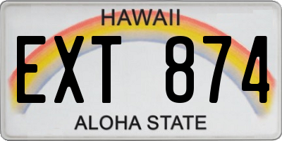 HI license plate EXT874