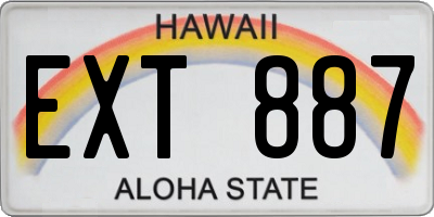 HI license plate EXT887