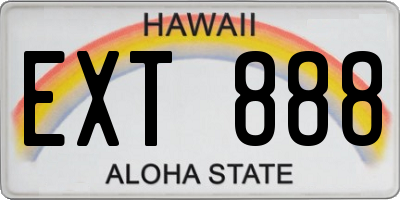 HI license plate EXT888