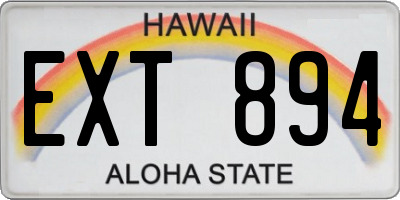 HI license plate EXT894