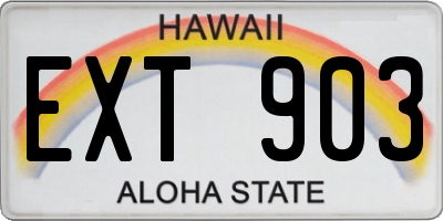 HI license plate EXT903