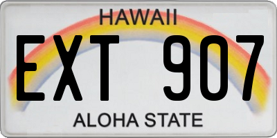 HI license plate EXT907
