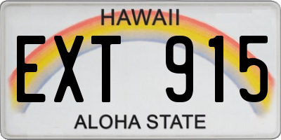 HI license plate EXT915