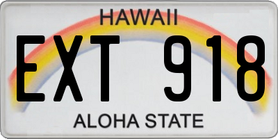 HI license plate EXT918