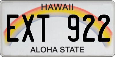 HI license plate EXT922