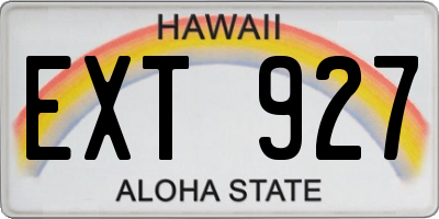 HI license plate EXT927