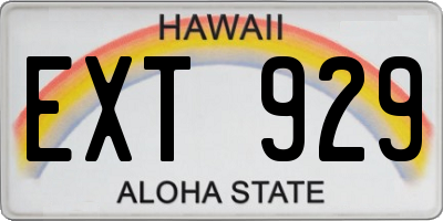 HI license plate EXT929