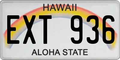 HI license plate EXT936