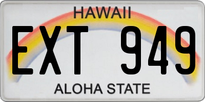 HI license plate EXT949